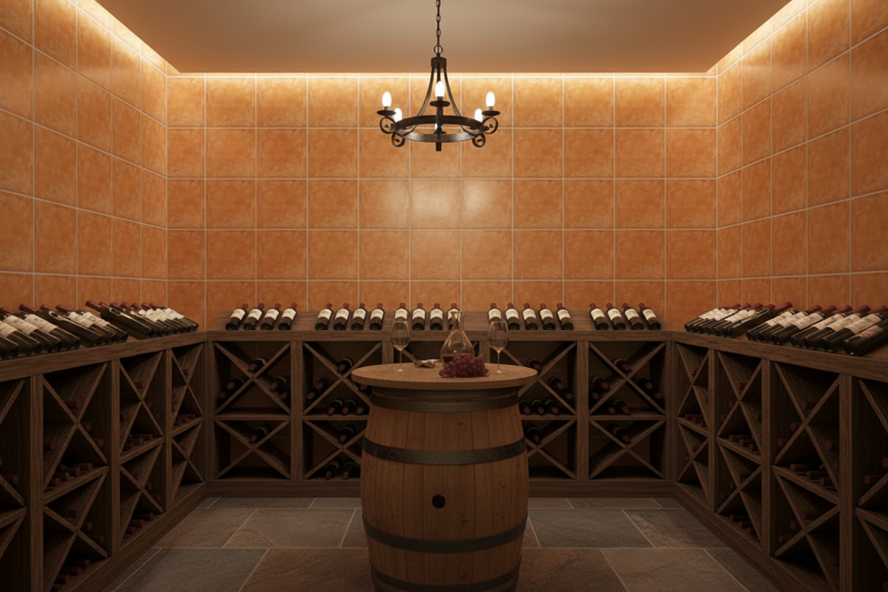 Bodega con baldosas terracota