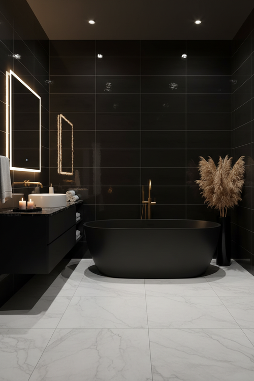 Brilliant Negro 30x90 - Ba√±o spa de lujo